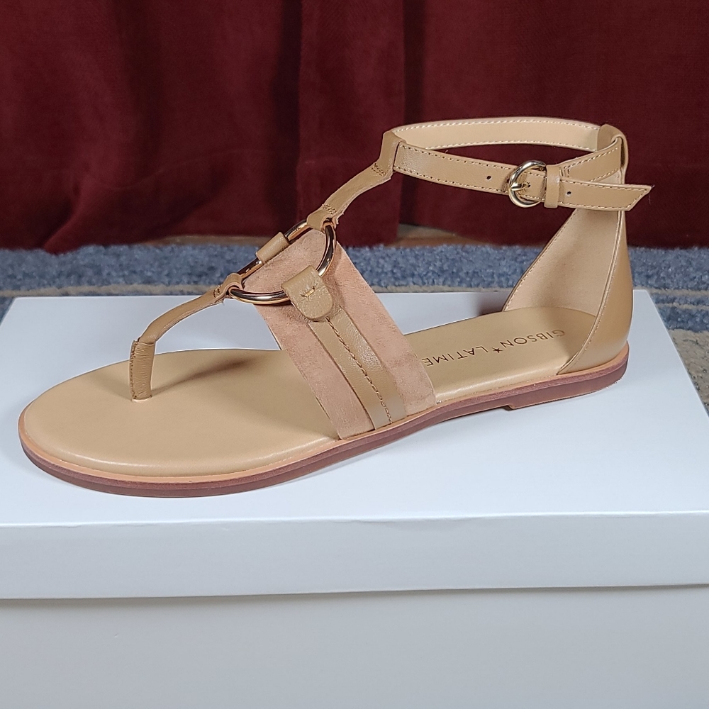 Jaylee Circle Ornament Leather Sandals